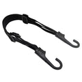 Black elastic motorcycle helmet strap with 2 hooks, 60cm relaxed length, stretching to 120cm