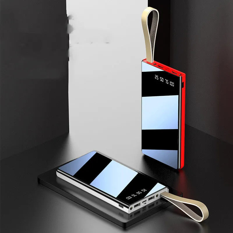 Full screen mobile power supply 10000mAh in black, white or red, 155 x 81 x 15mm, with multi U port output
