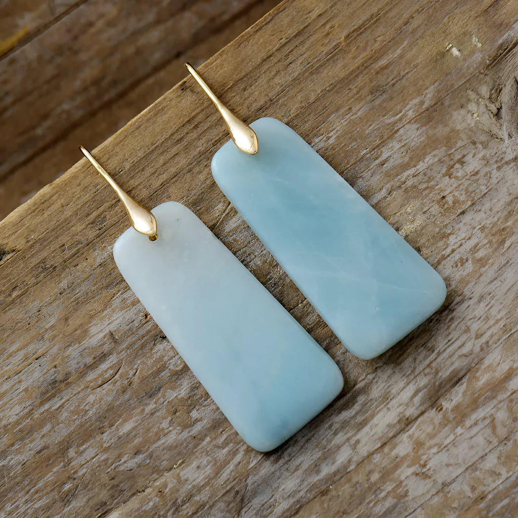Geometric pendant earrings for women in copper with constellation and heart shapes, gold and silver options