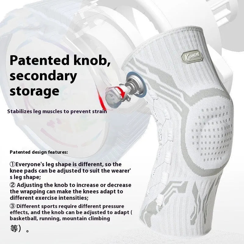 Grey white professional sports knee pads for basketball football badminton in M L XL sizes