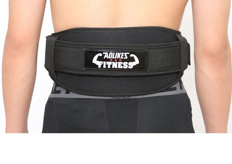 Nylon fitness weightlifting waistband in black, red or yellow colours with L, M, XL size options