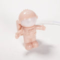 Mini astronaut USB night light hanging type in pink or green, 75 x 75 x 18mm with 2 metre cable