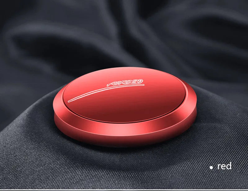 Black car aromatherapy ornament with adjustable perfume diffuser made from aluminium alloy, 59 mm diameter and 19 mm height