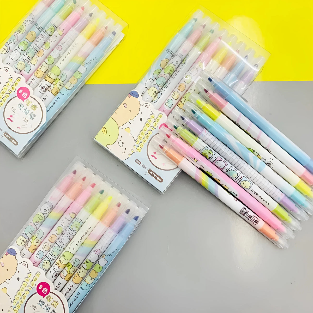 Erasable highlighter neutral pen with plastic body, 16cm size, for study and office use