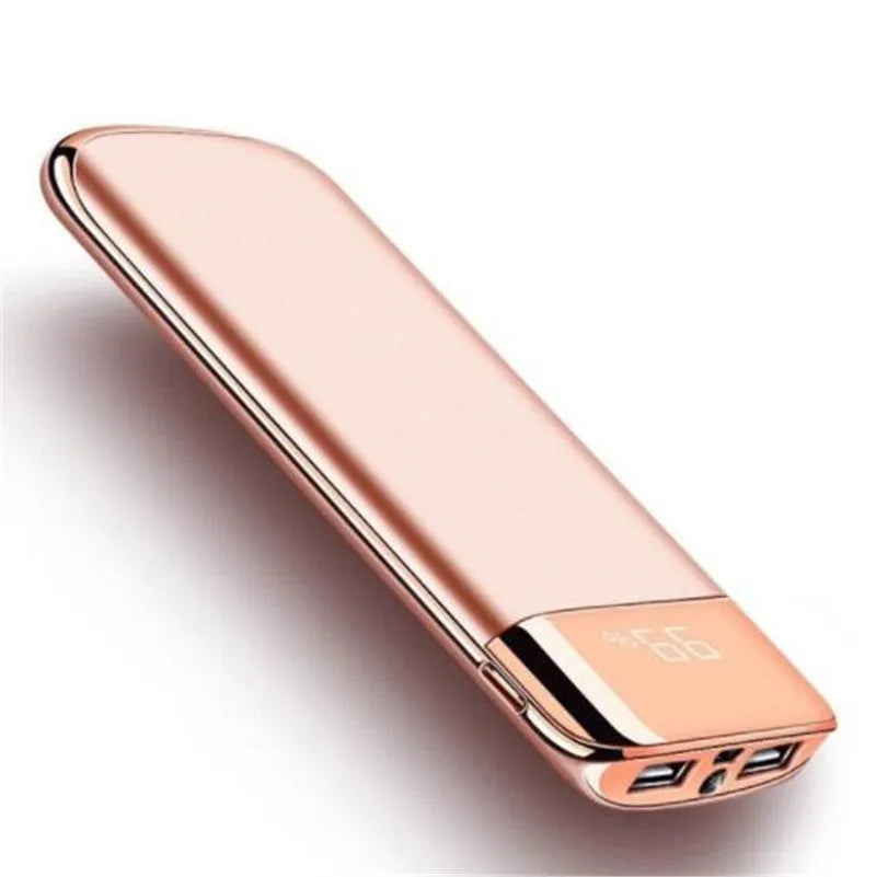 Y10 20000mAh portable power bank with LCD display showing battery percentage