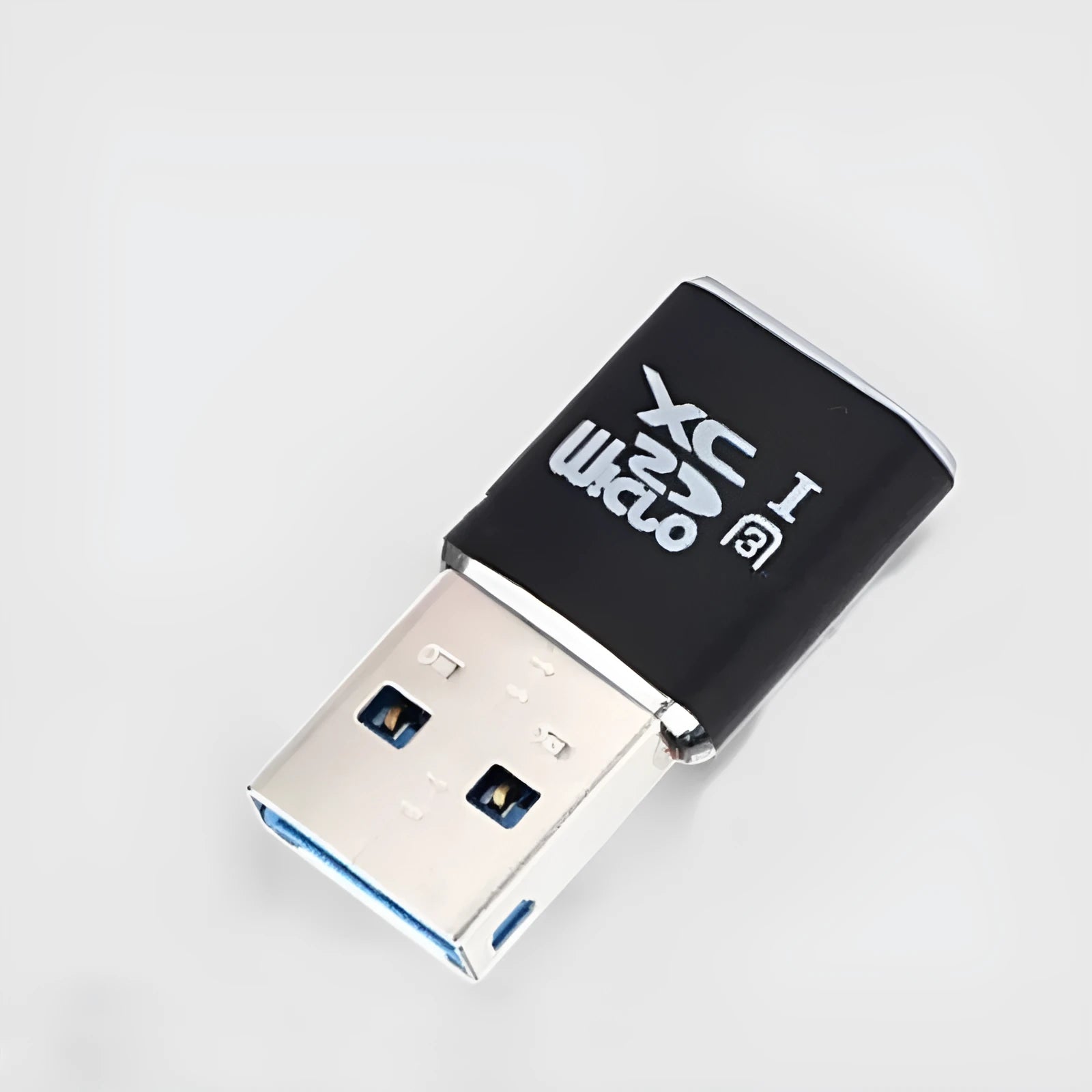 Black USB 3.0 memory card reader for SD, SDHC, and SDXC cards with UHS-I support