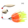 Rotating sequin beard metal fishing lure with 3D eyes and PS hard rubber paint, shown in one of four colour styles
