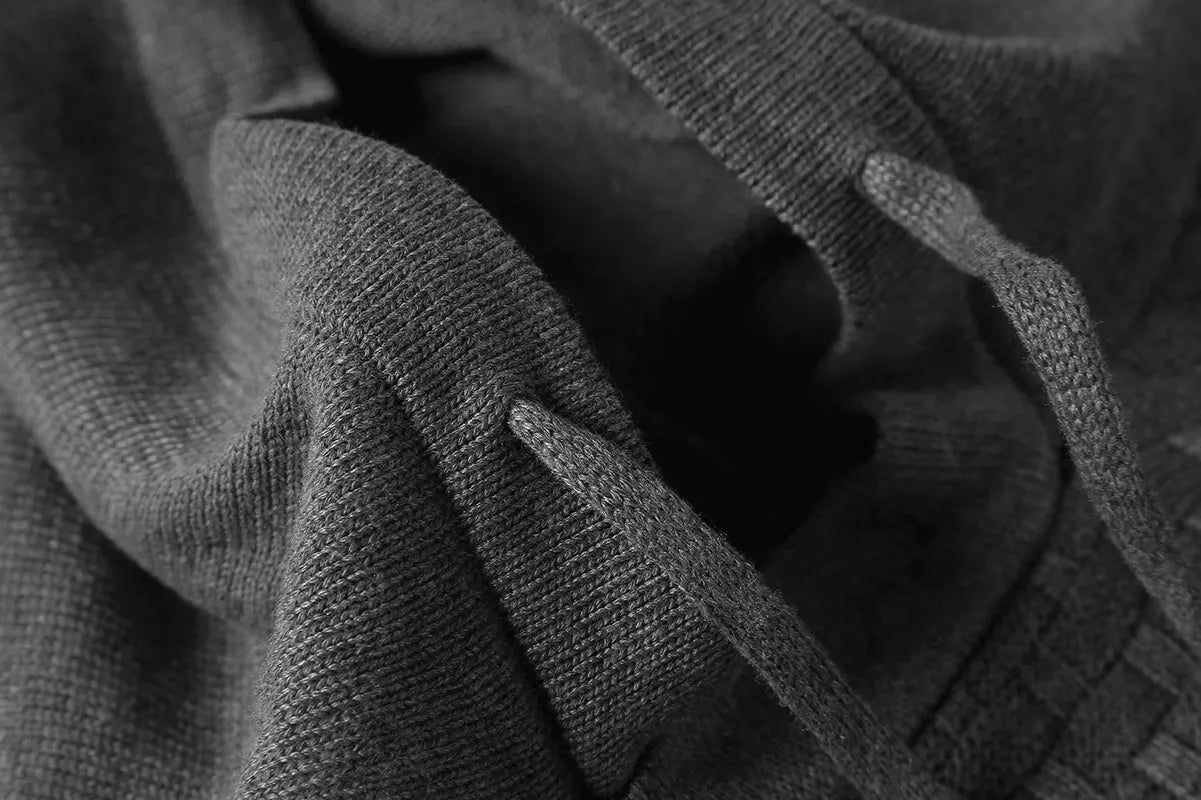 A men's hooded sweatshirt in a cotton and polyester blend, shown in one of nine available colours.