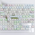 PBT key cap set with cat and puppy sublimation designs for mechanical keyboards