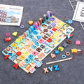 Montessori wooden maths and fishing board, digital board colour, 22.2 x 45.2 x 6cm, for ages 1 to 3