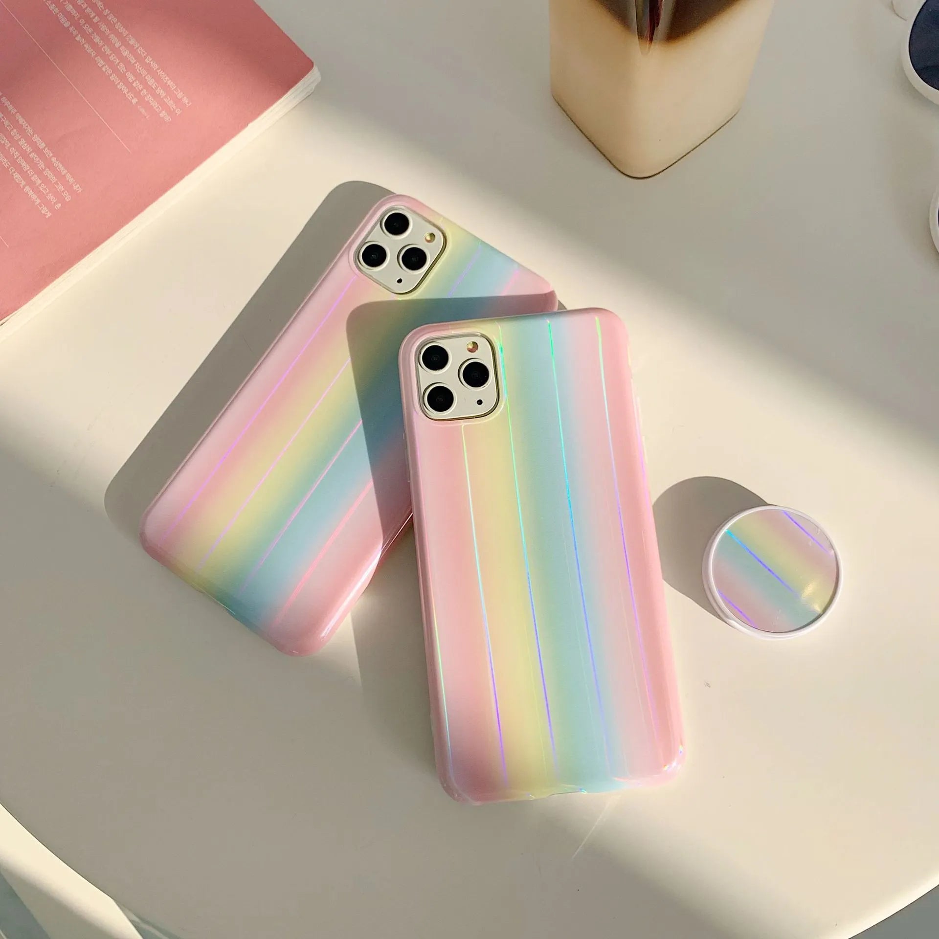 Rainbow laser iridescent phone case back cover for iPhone model