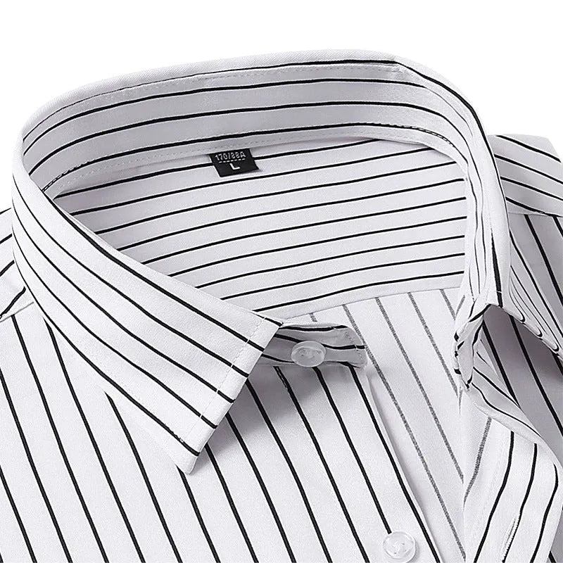 Men's striped business shirt with slim fit and long sleeves in multiple colour variations