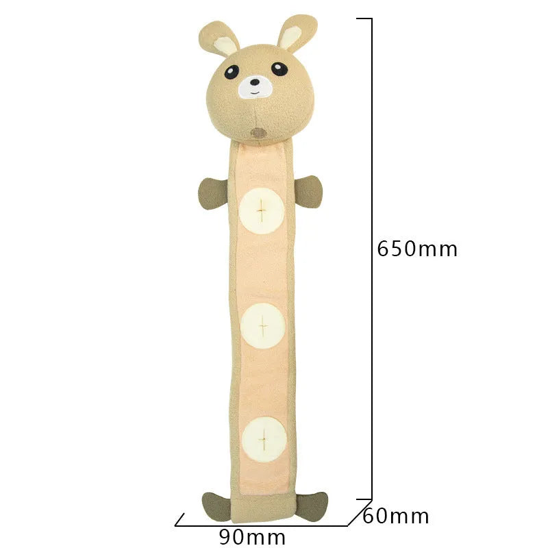 65cm plush dog training toy shaped like a fleece rabbit with bite-resistant features
