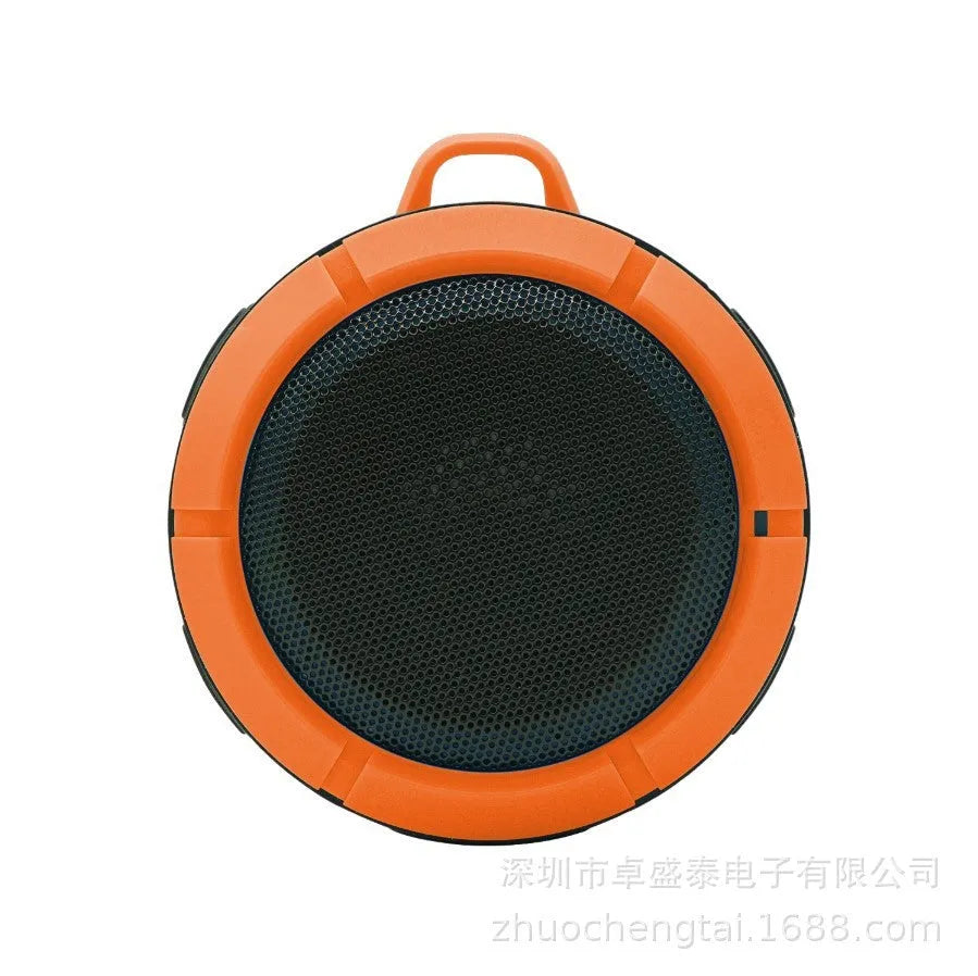 Bluetooth audio waterproof card portable sports speaker in black, 84x50mm, USB rechargeable