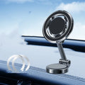 360-degree rotating magnetic car phone holder mounted on vehicle centre console