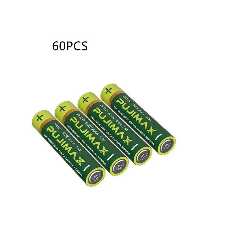60 pack of AA No 5 carbon zinc 1.5V batteries for small toys and clocks, also available in No 7 AAA size.