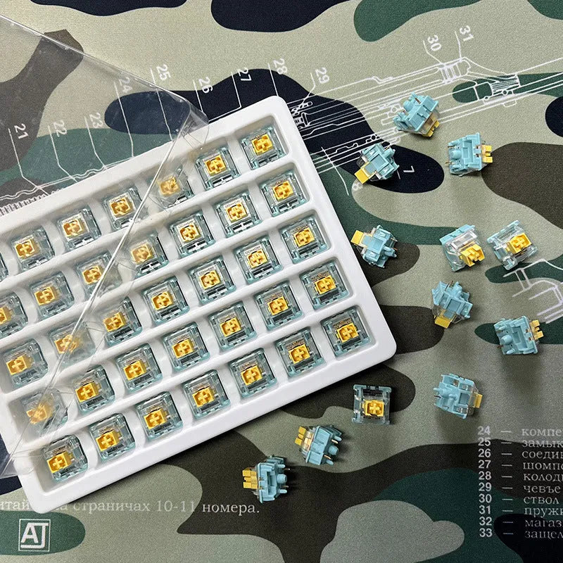 36-piece Sea Salt Lemon PRO Mute mechanical keyboard switches pack