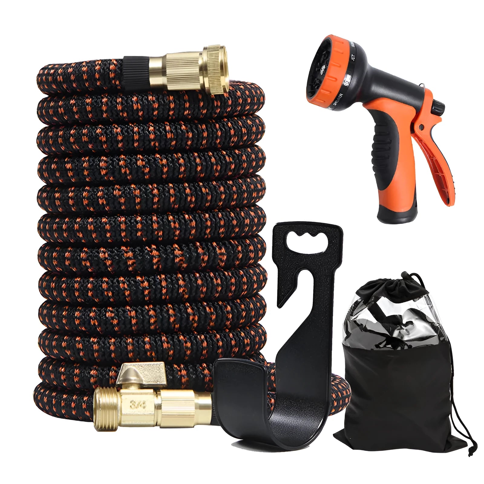Plastic high pressure car wash gun with 30-metre hose kit for car cleaning and garden watering