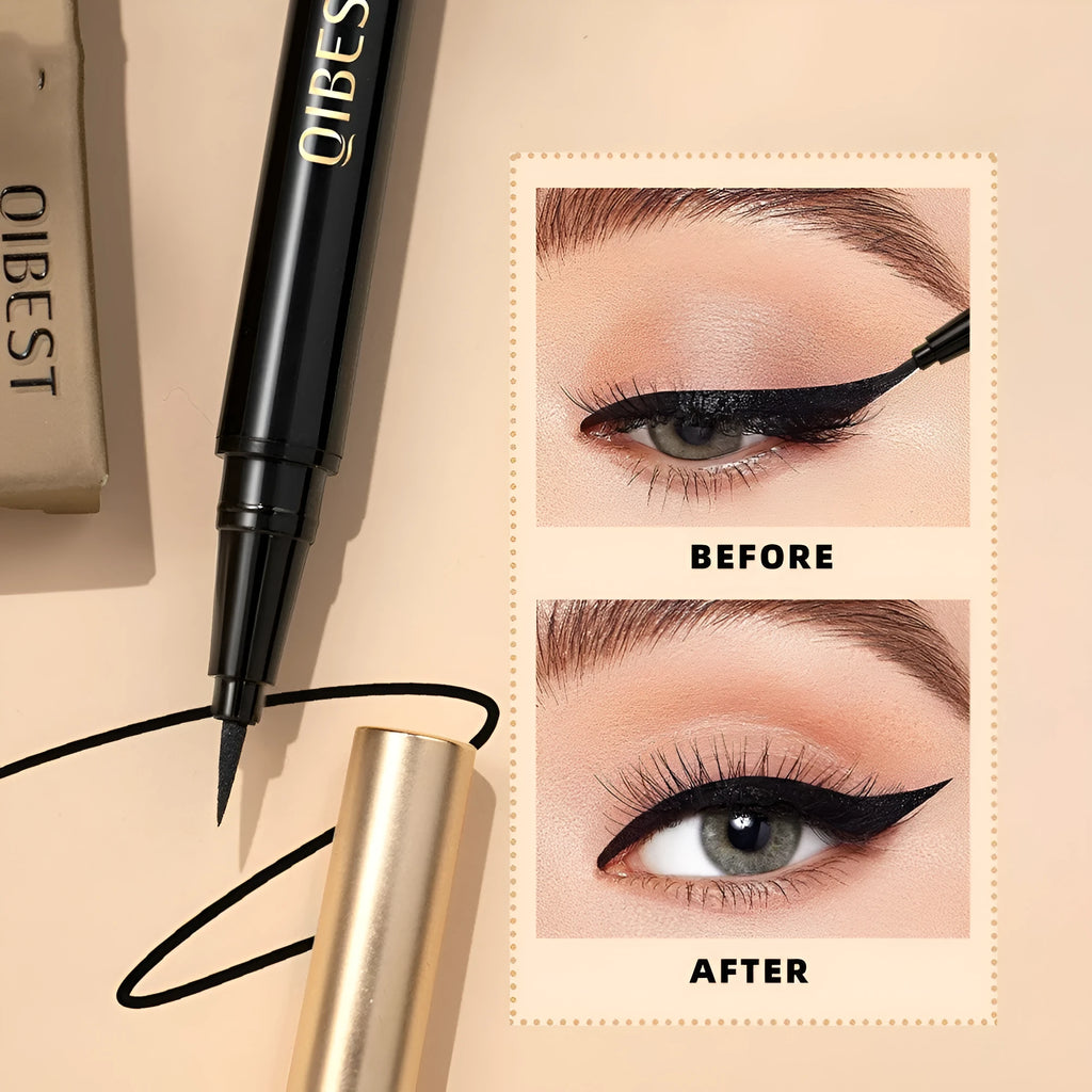 Black sweat-proof quick-drying liquid eyeliner pen with non-smudging formula