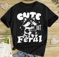 Unisex children's short-sleeved cotton shirt in black, casual style for daily wear