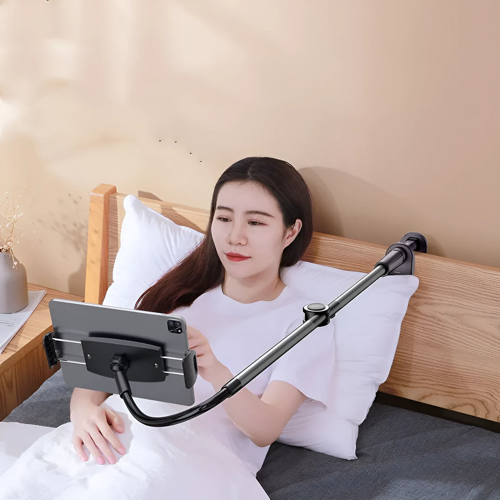 Lazy Man Stand phone tablet holder in dark grey colour, hands-free design for sofa or bed use