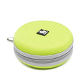 Pet Out Kettle folding dog bowl set in green, showing two separate bowls open for water and food with a 15cm diameter