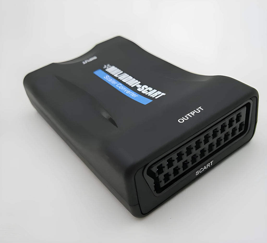 HDMI to SCART converter 1080P bidirectional with USB power for TV connectivity.