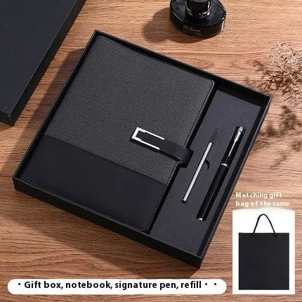 A5 soft PU leather notebook in brown, black, green, blue, or red, showing wood-free paper inside.