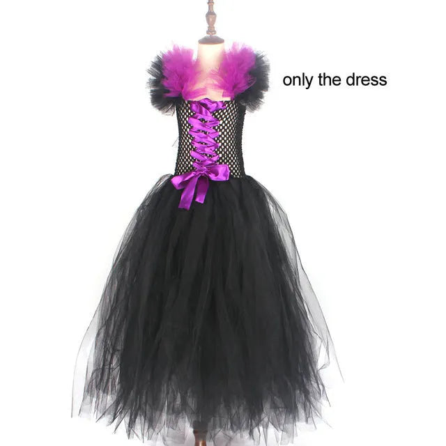 Halloween children dress costume with optional horn and wing, sizes 2T to 10 for Halloween performance