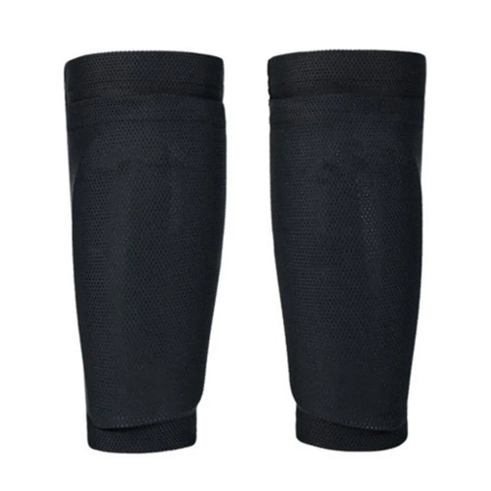 Football flapper leg guard 22cm shin pad sleeve in black or white with fixed plate