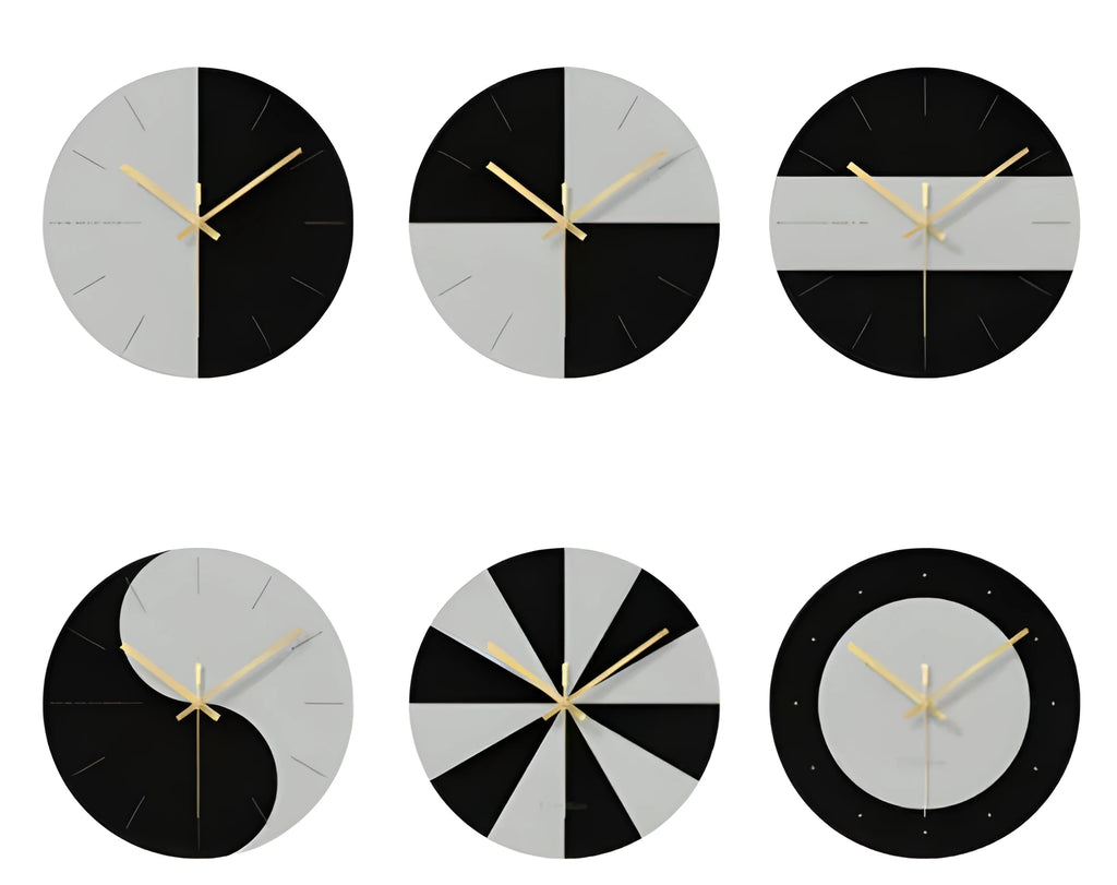 Transparent tempered glass wall clock with minimalist design showing 29.5cm diameter and silent movement