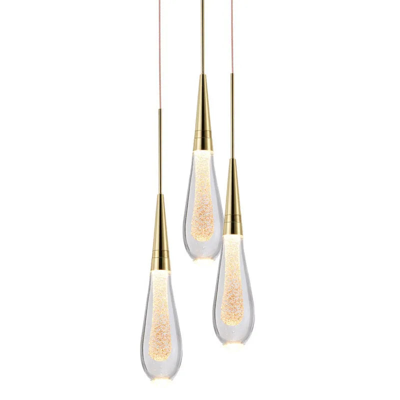 Postmodern crystal chandelier single head short ceiling light with adjustable cord and integrated LED warm light