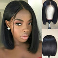Short bob wig for women in black, light brown, and dark brown – high temperature wire construction