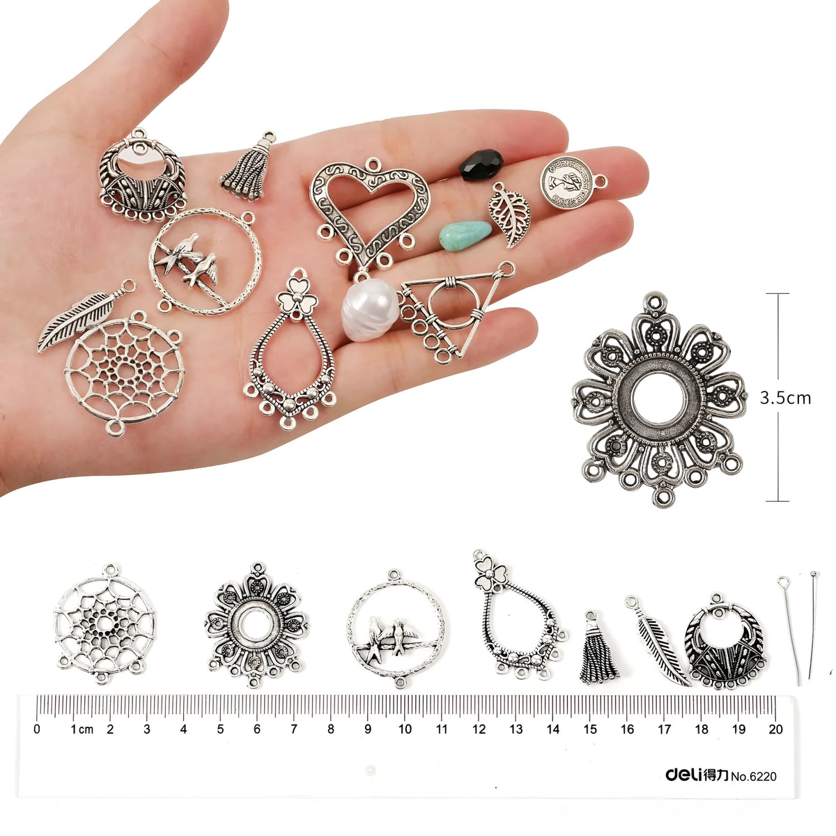 DIY earring set with alloy heart-shaped electroplated components in suit bag, multiple colour options
