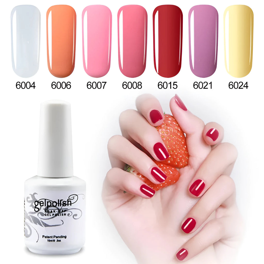 15ml natural resin nail polish bottle with colloid texture and colour code label