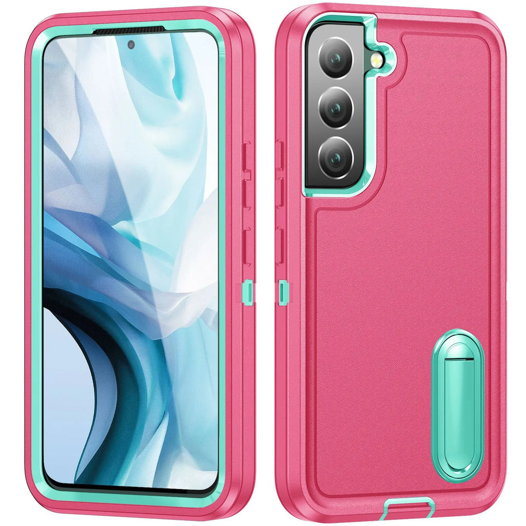 Samsung TPU PC phone case with built-in bracket, black, anti-fingerprint back cover for S24 Ultra