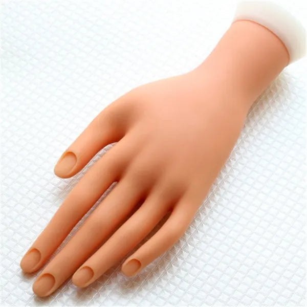 Practice hand nail art fake hand for manicure and crystal armour training with insertable nail pieces