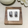 Simple exaggerated C-shaped zinc alloy hoop earrings for women, approximately 3cm, Style1 and Style2 options