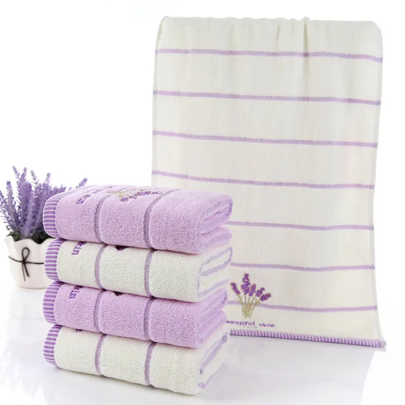 Pure cotton embroidered face washing towel 34x74 cm in green
