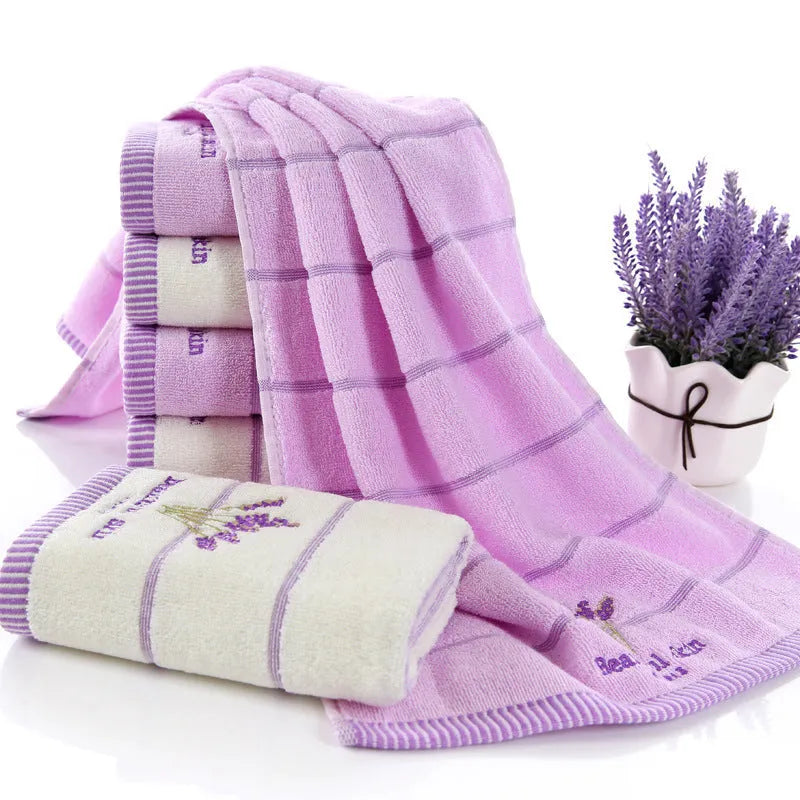 Pure cotton embroidered face washing towel 34x74 cm in green
