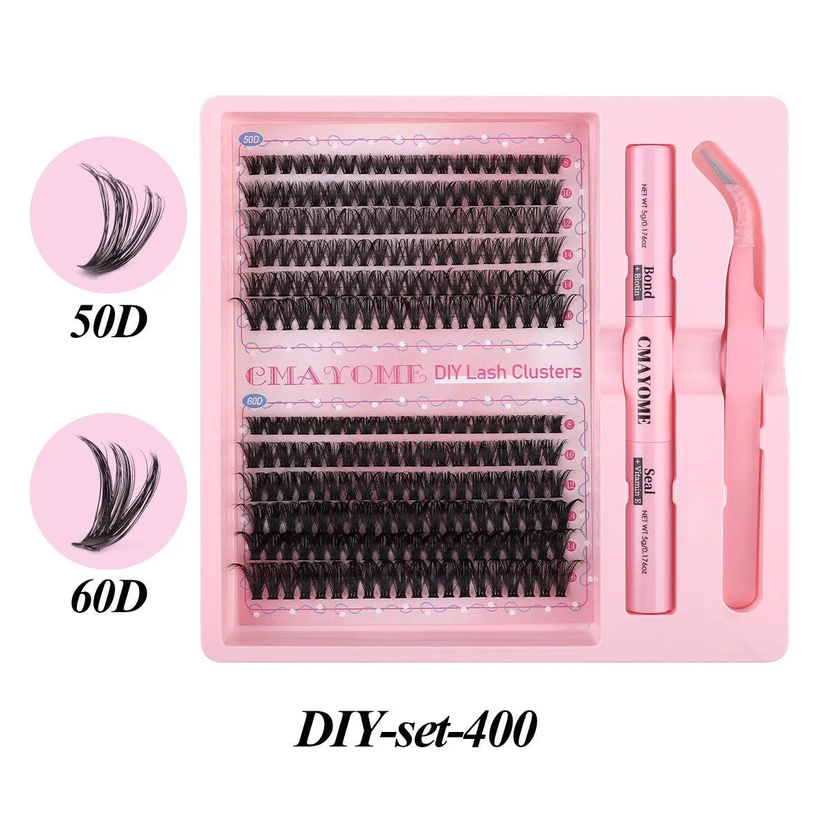 DIY single cluster individual false eyelashes in natural thick mixed split type style