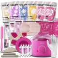 WUWUVISTA professional waxing kit with black wax warmer, coloured wax beads, applicators and aftercare products