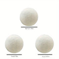 Set of six low allergenic laundry drying balls in various sizes for wrinkle reduction