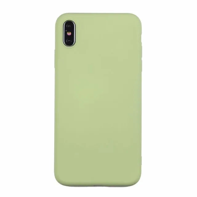 Silicone iPhone case in seven solid colours compatible with iPhone 6 to 11 Pro Max models