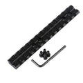 Black aluminium Picatinny rail scope mount for shotguns with screws and Allen key