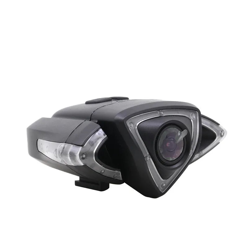 Grey bicycle driving recorder with 800W pixel camera and ABS housing on handlebars