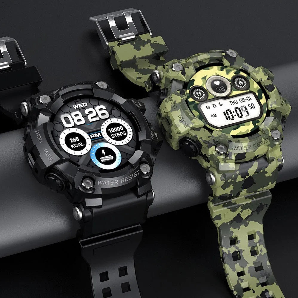 T6 Tactical Smart Watch in black or green with 1.3-inch screen and alloy case