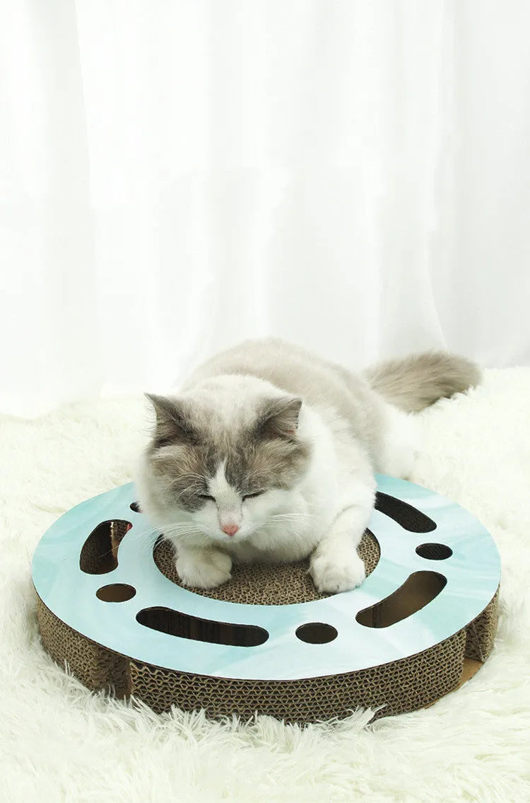 Large corrugated paper cat scratching board in rectangle, square or round style for indoor cats
