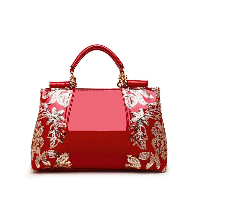 Simple PU shoulder handbag for women in Rainbow Magic colour options including Black, Gold, Red, Sapphire, Wine red.