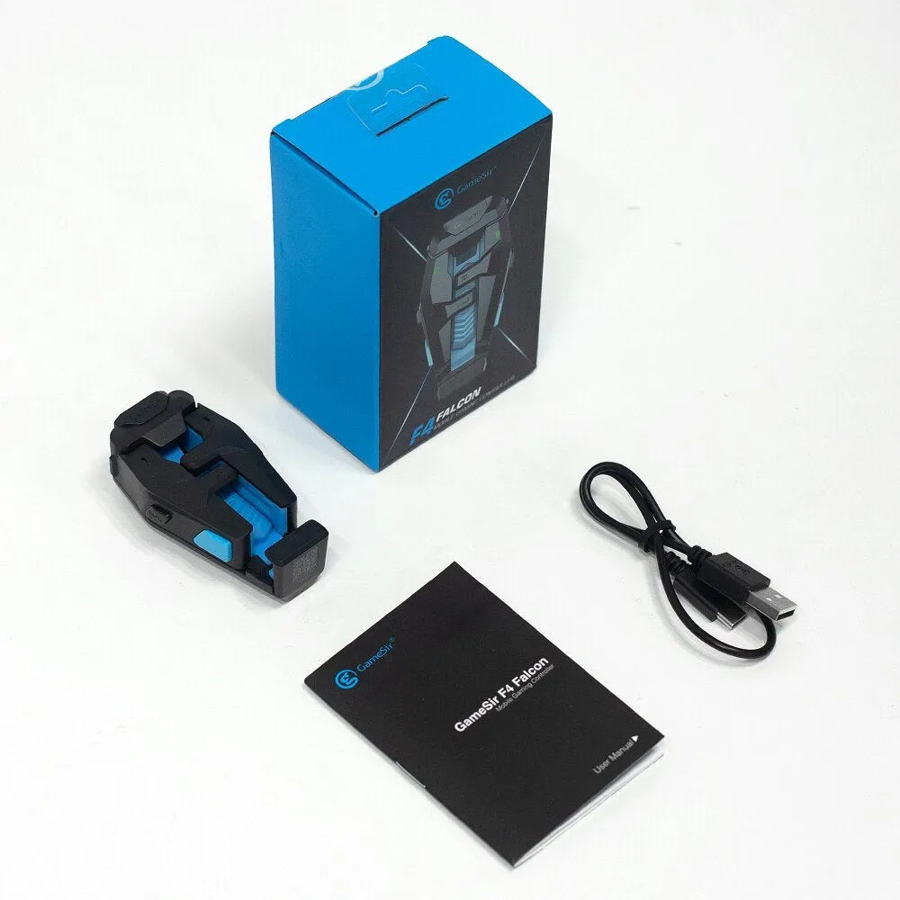 Black wired game controller with burst capacitor, USB cable, ABS construction, for PC gaming